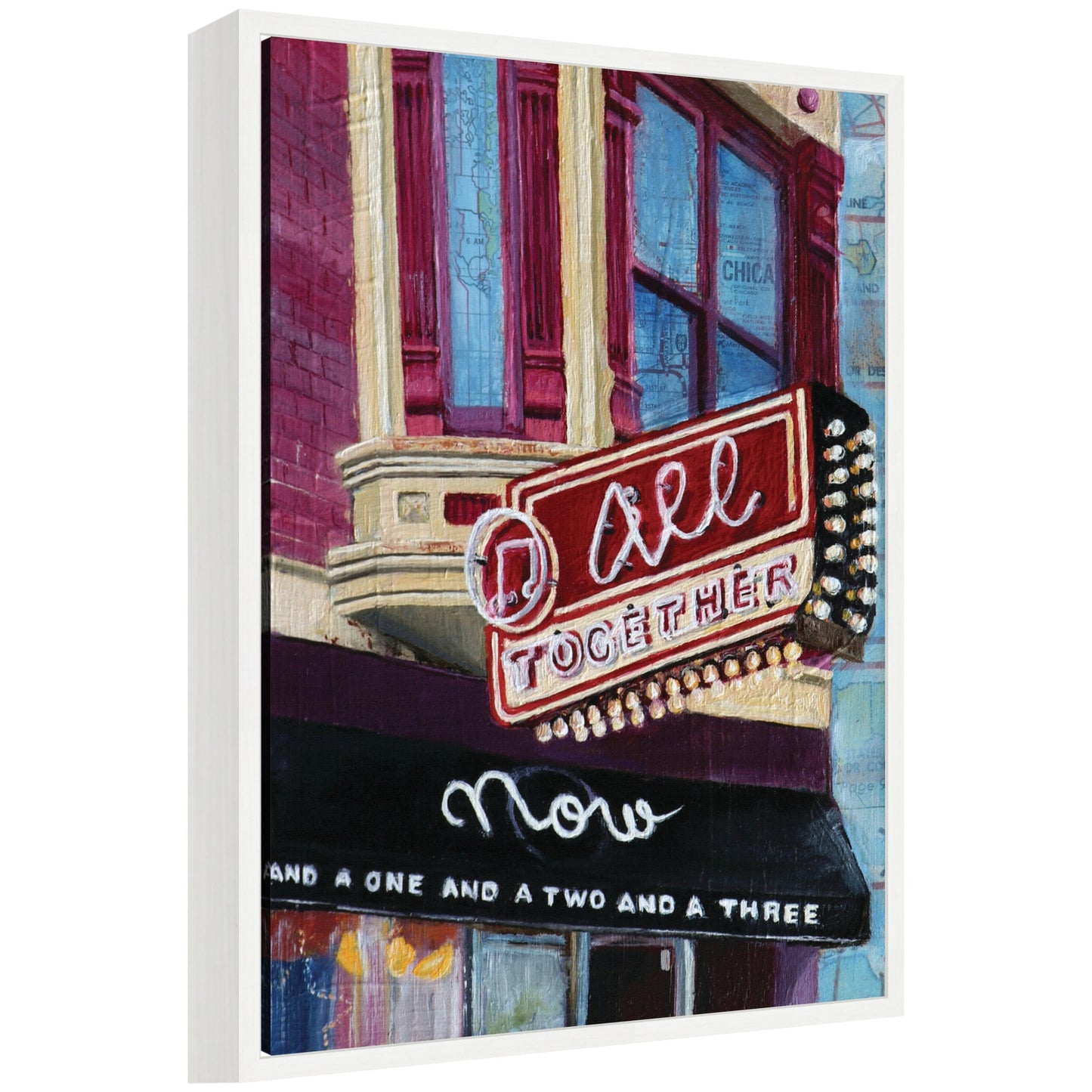 All Together Now by Krista V. Allenstein Framed Canvas Wall Art Print