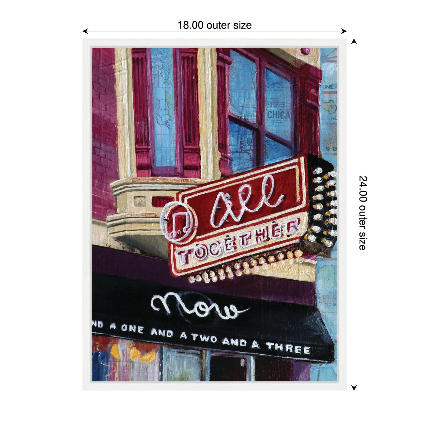 All Together Now by Krista V. Allenstein Framed Canvas Wall Art Print