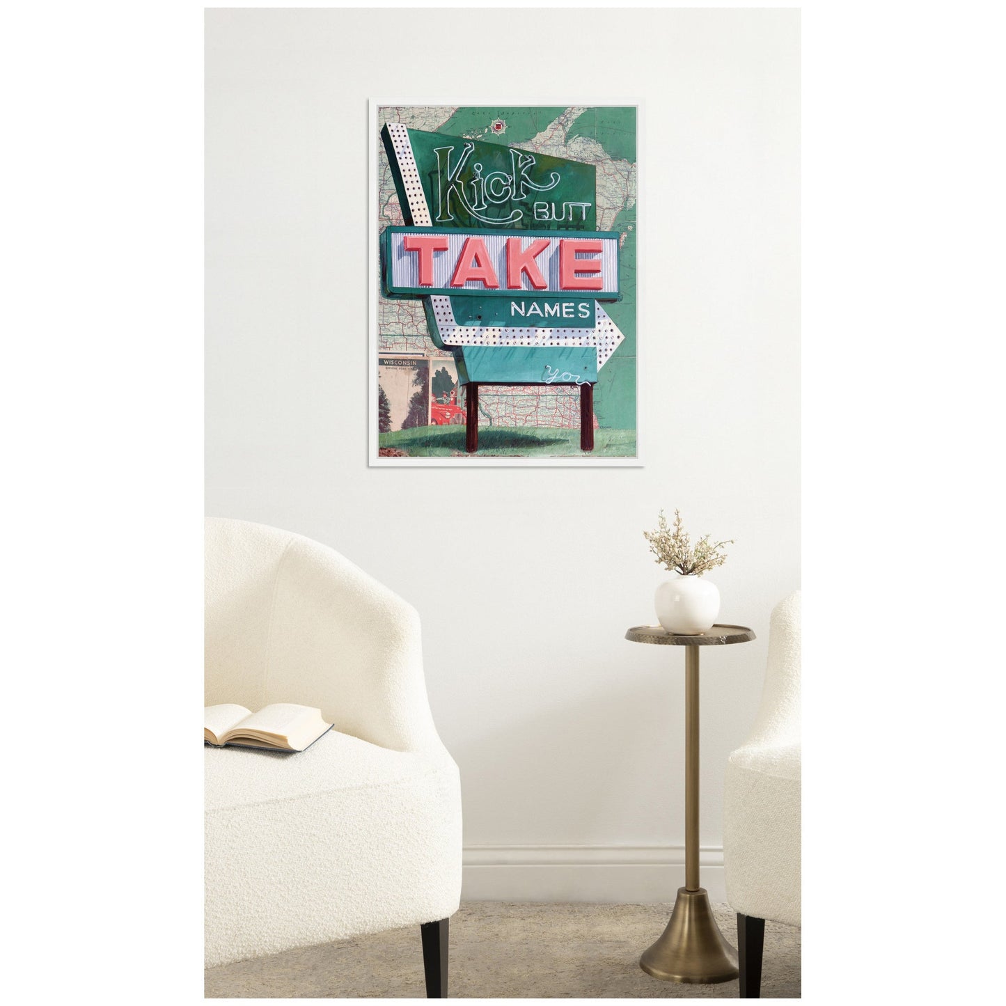 Kick Butt Take Names by Krista V. Allenstein Framed Canvas Wall Art Print