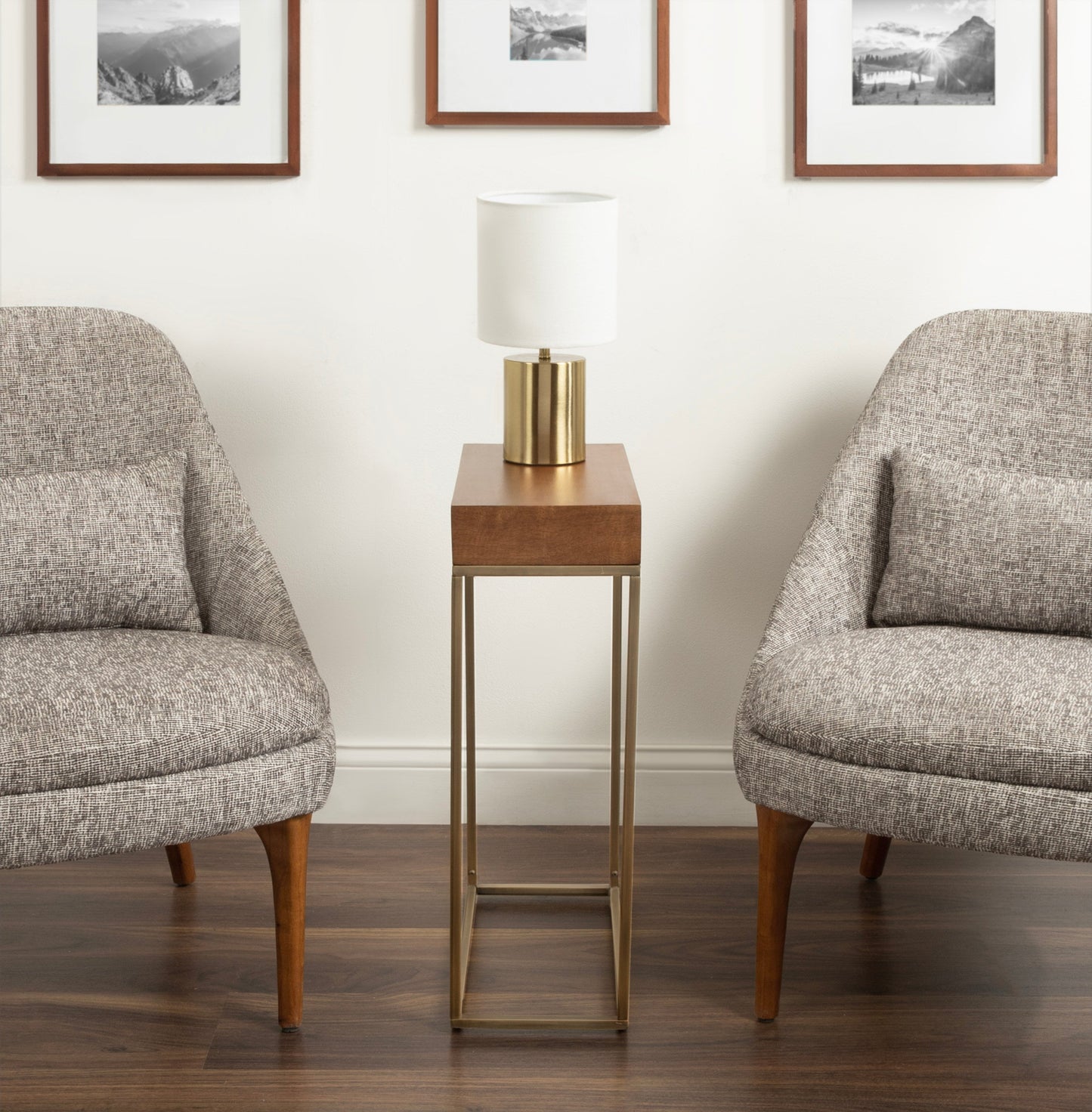 Karlsen Wood and Metal Slim Side Table