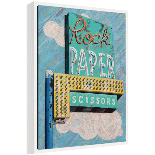 Rock Paper Scissors by Krista V. Allenstein Framed Canvas Wall Art Print