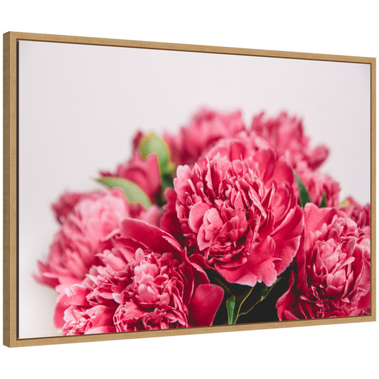 Sylvie Stunning Bright Pink Flowers Framed Canvas by Patricia Hasz