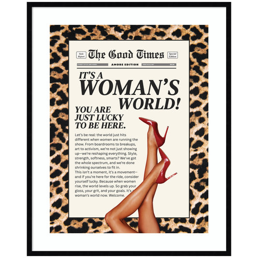 Leopard Maximalist Womans World by Honey Island Studio Framed Wall Art Print