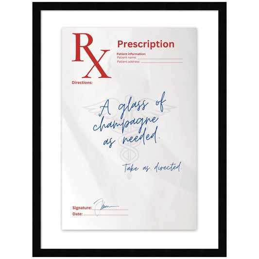 A Glass of Champagne Rx by Honey Island Studio Framed Wall Art Print