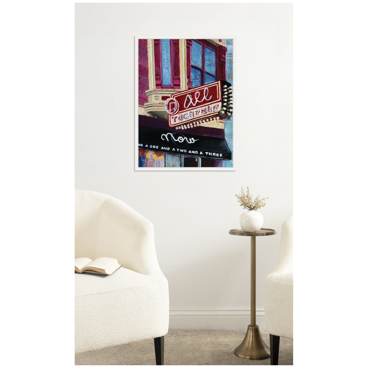 All Together Now by Krista V. Allenstein Framed Canvas Wall Art Print