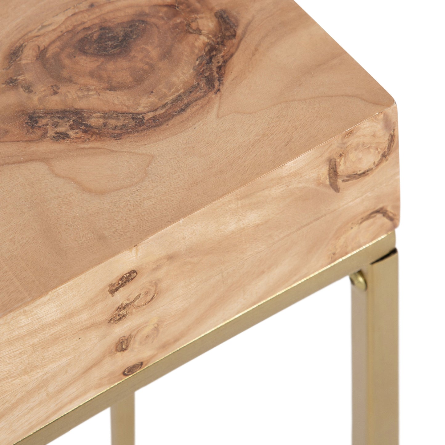 Karlsen Wood and Metal Slim Side Table