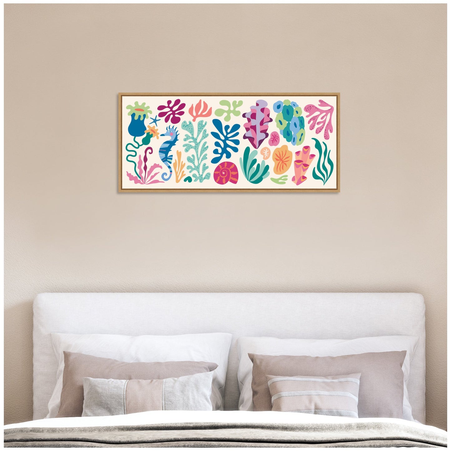 Sylvie Fun Colorful Coral Reef Framed Canvas by Rachel Lee