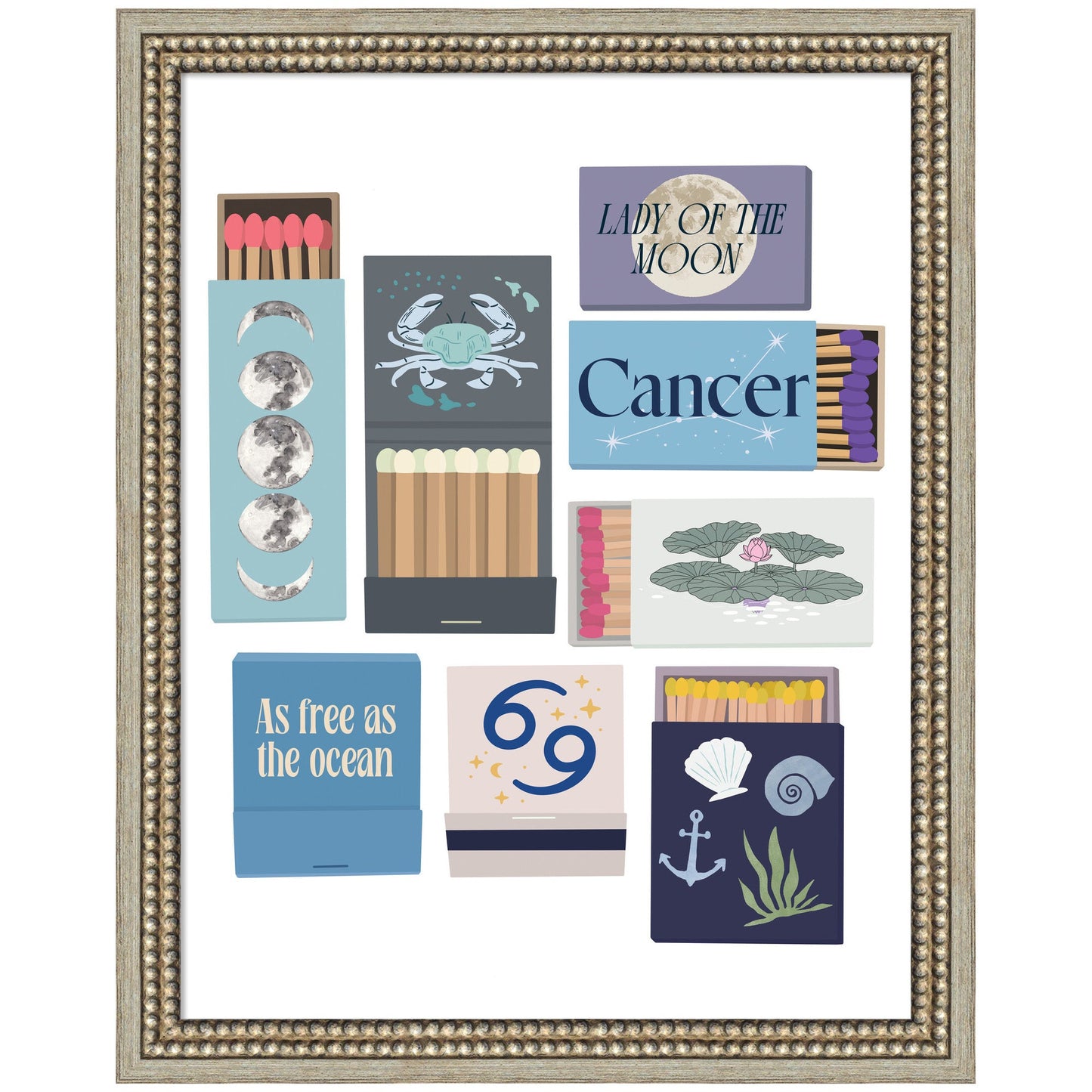 Cancer Matchbooks 14x18 FC by Megan Ryan Framed Wall Art Print