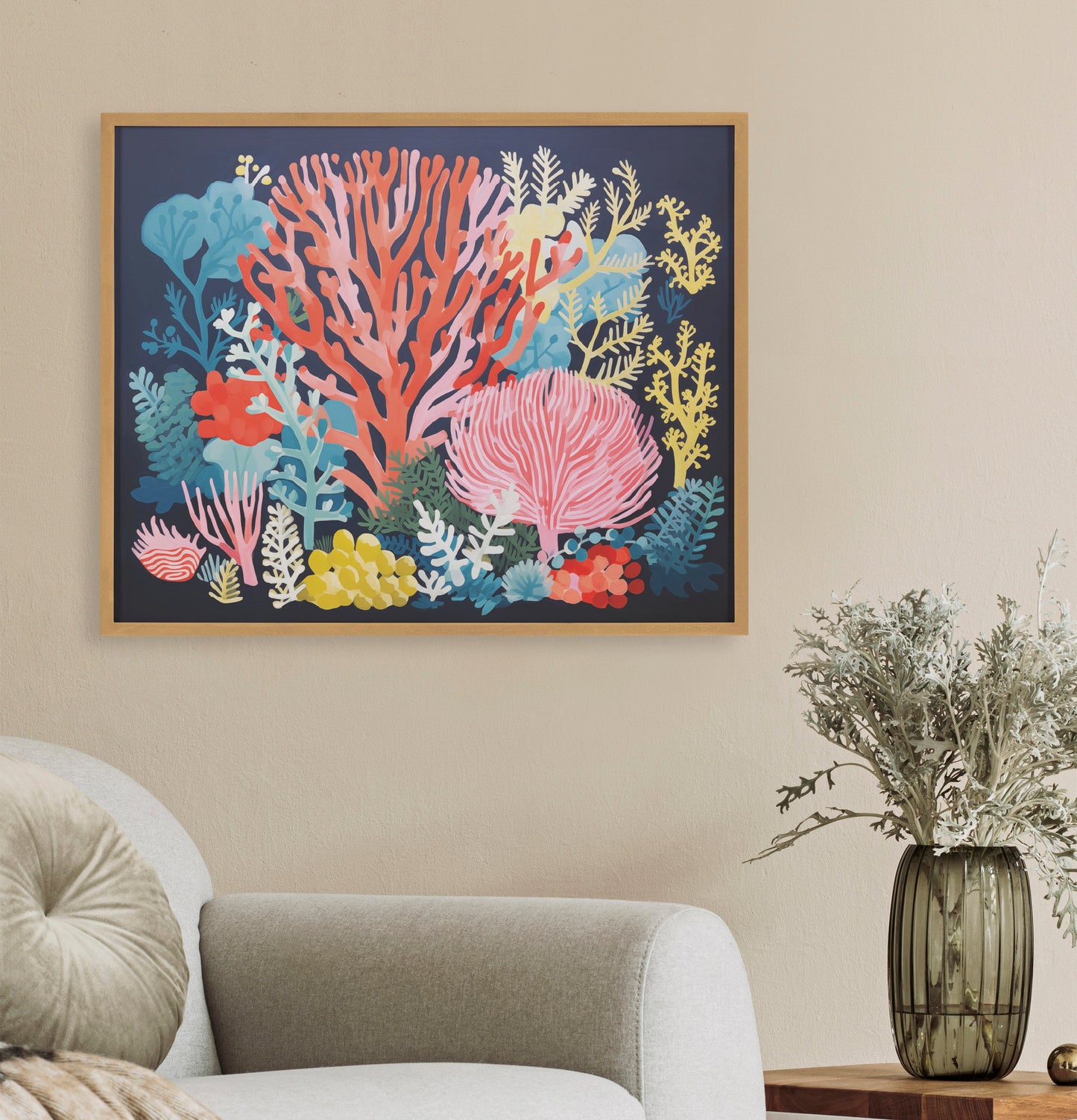 Gallery Bright Coral Underwater Ocean Print by The Creative Bunch Studio