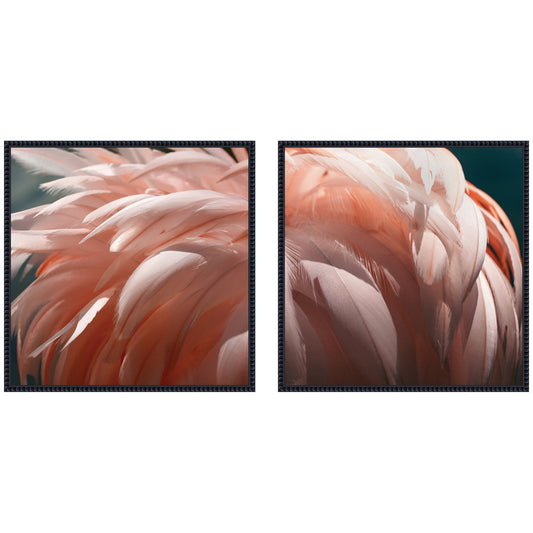 Flamingo 2 Piece Framed Canvas Wall Art Set by Alicia Bock