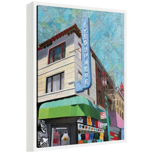 Eyes up Here by Krista V. Allenstein Framed Canvas Wall Art Print