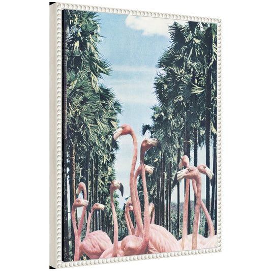 Sylvie Palm Trees and Flamingos Framed Canvas by Sarah Eisenlohr