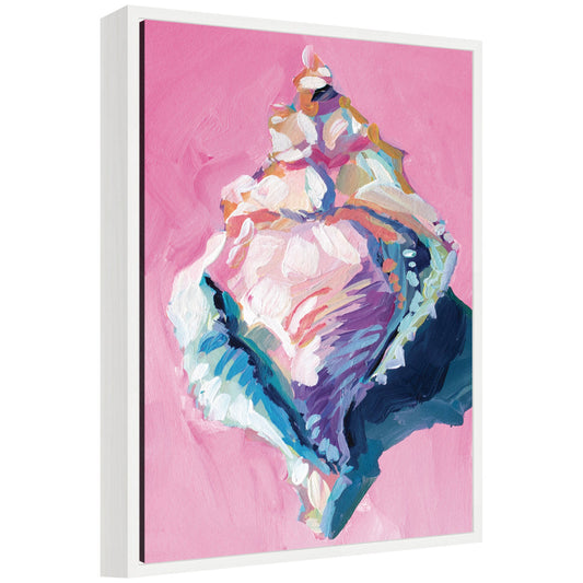 Sylvie Conch Shell Framed Canvas by Rachel Christopoulos