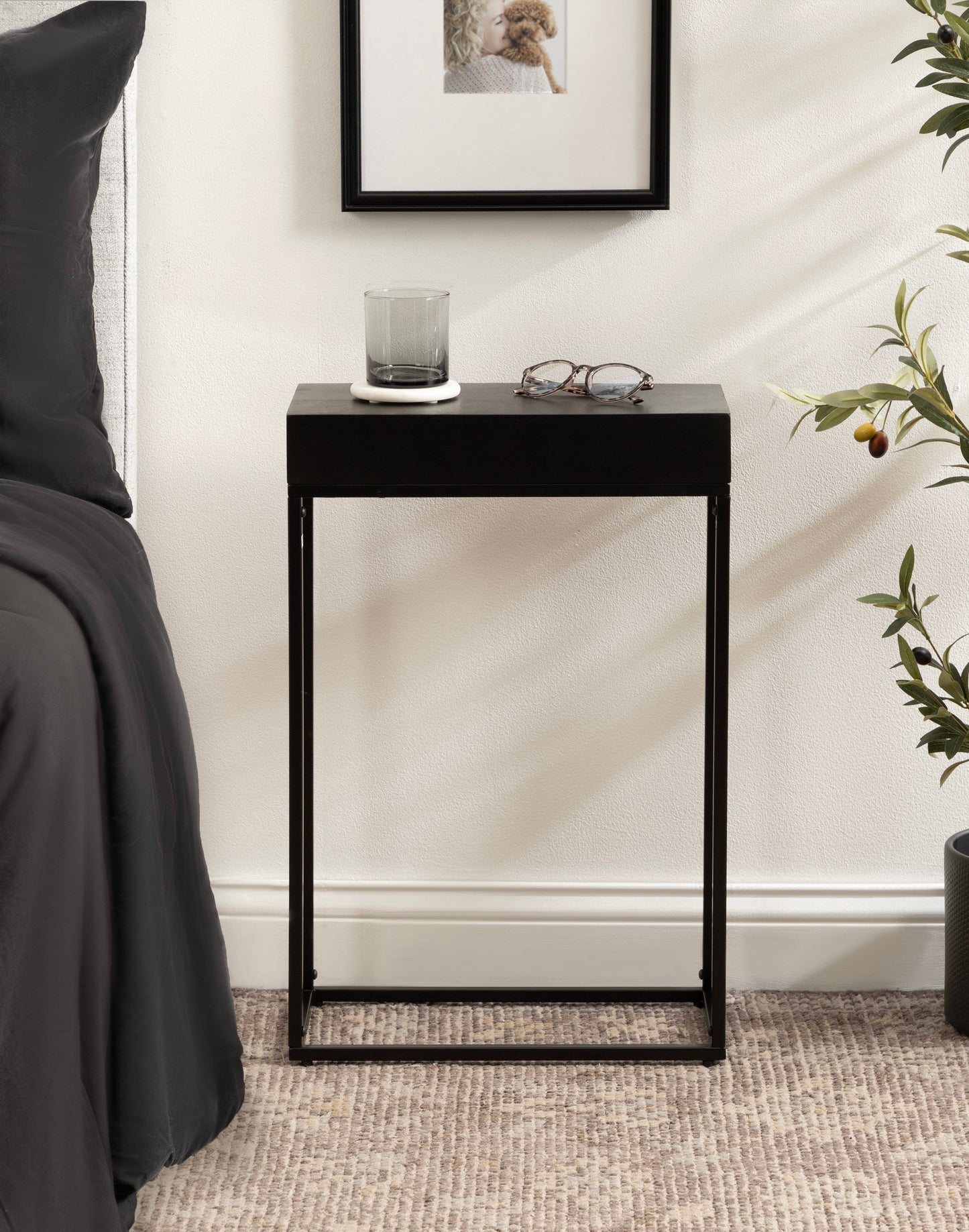 Karlsen Wood and Metal Slim Side Table