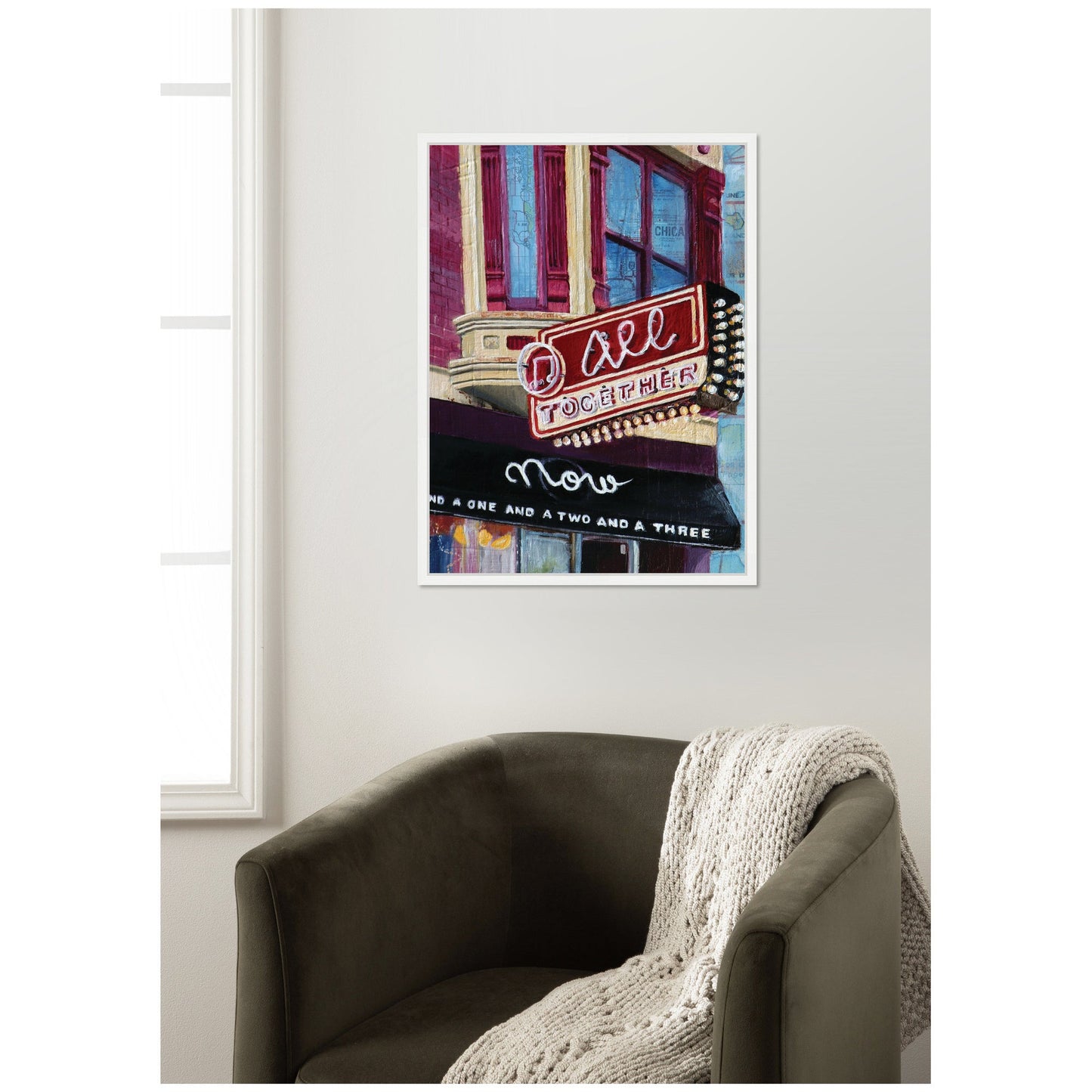 All Together Now by Krista V. Allenstein Framed Canvas Wall Art Print
