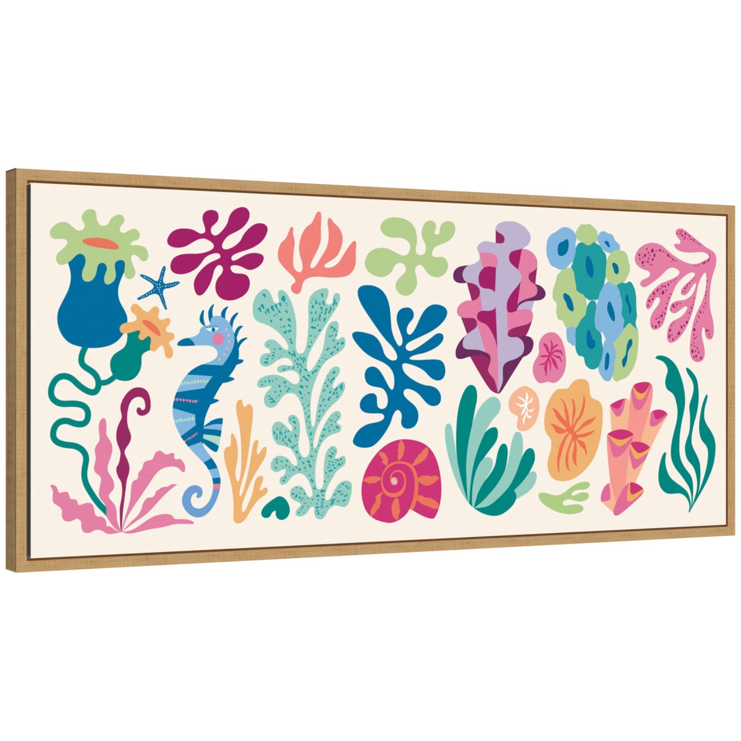 Sylvie Fun Colorful Coral Reef Framed Canvas by Rachel Lee