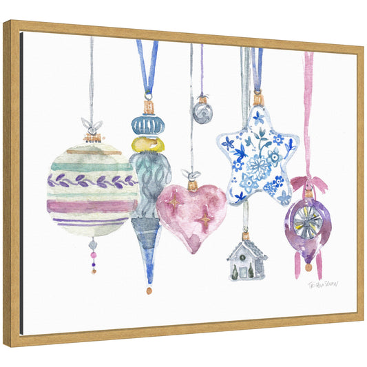 Sylvie Framed Canvas Vintage Hanging Ornaments by Patricia Shaw