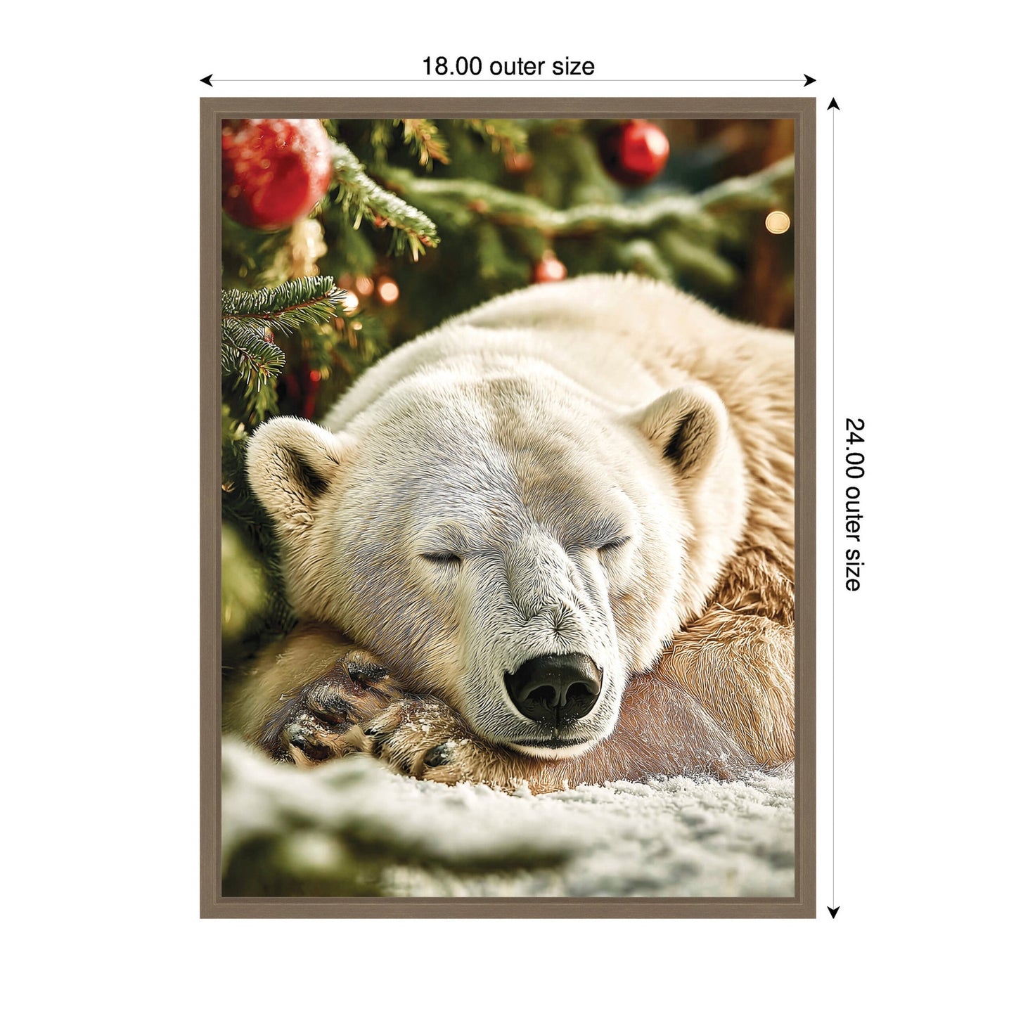 Sylvie Framed Canvas Icebear Sleeping Beneath a Christmas Tree by Michael Schauer