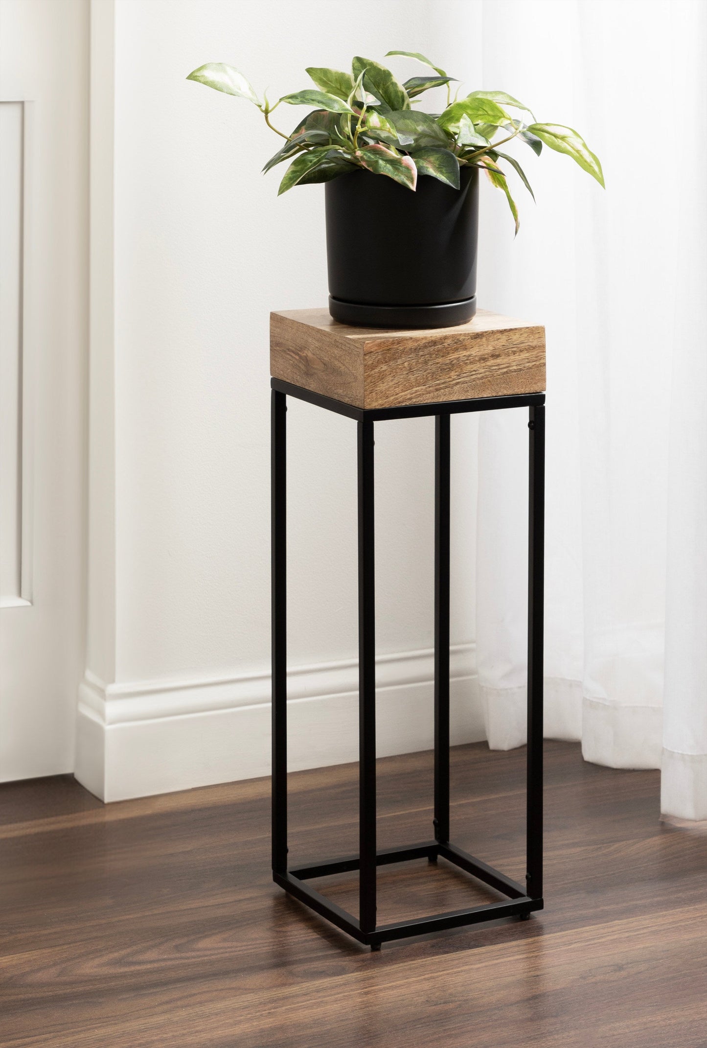 Karlsen Wood and Metal Slim Side Table