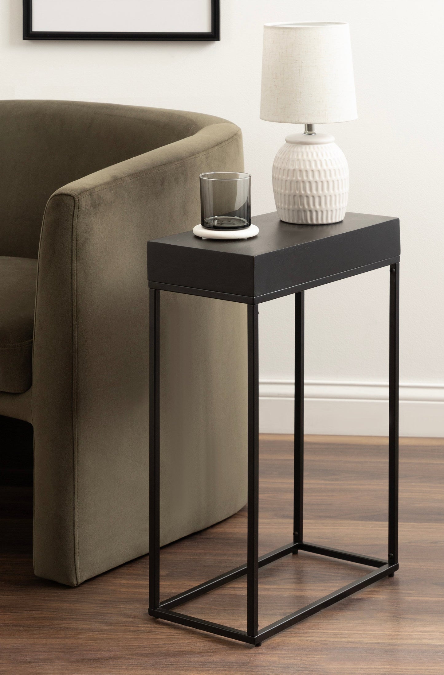 Karlsen Wood and Metal Slim Side Table