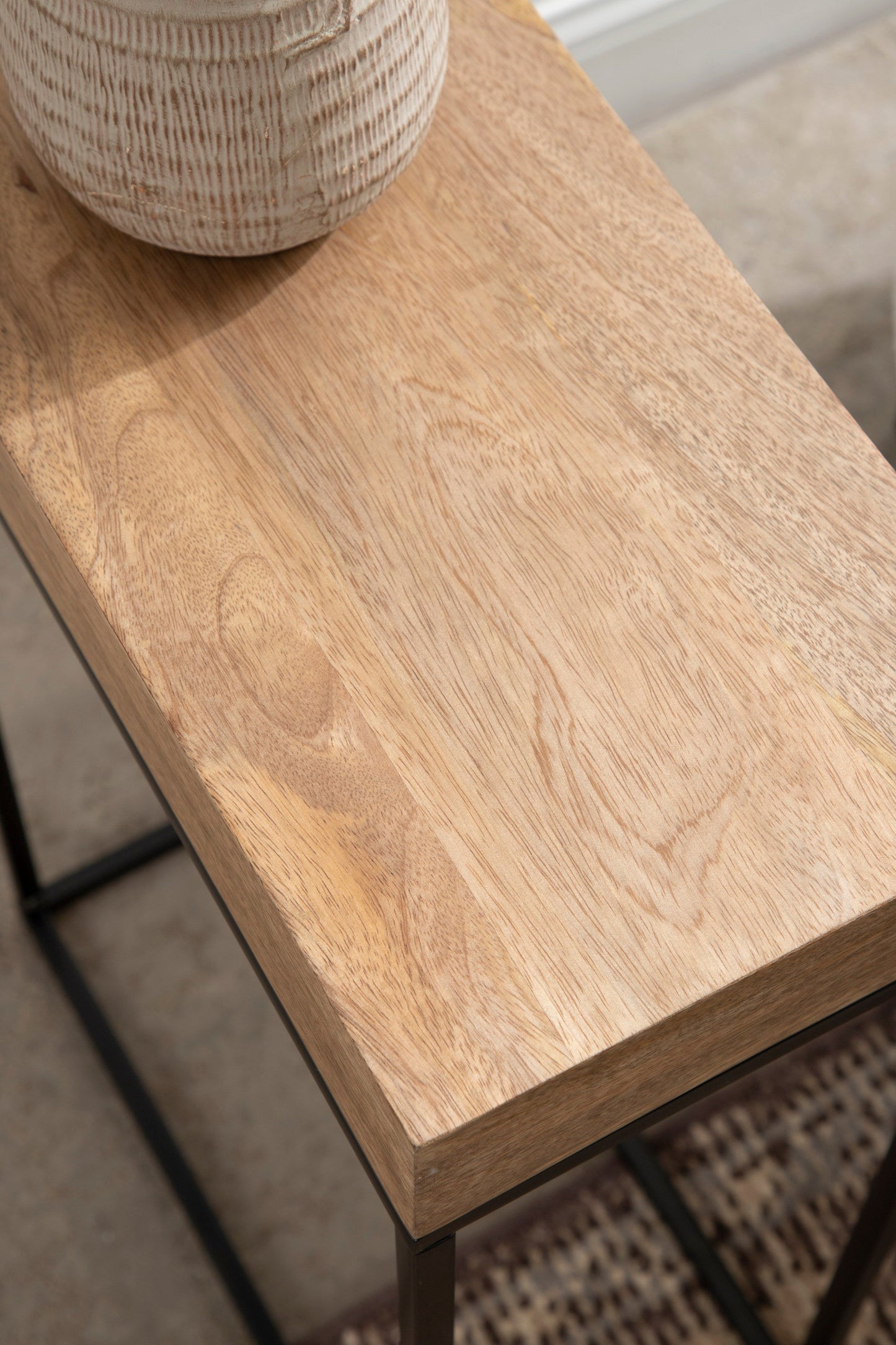 Karlsen Wood and Metal Slim Side Table