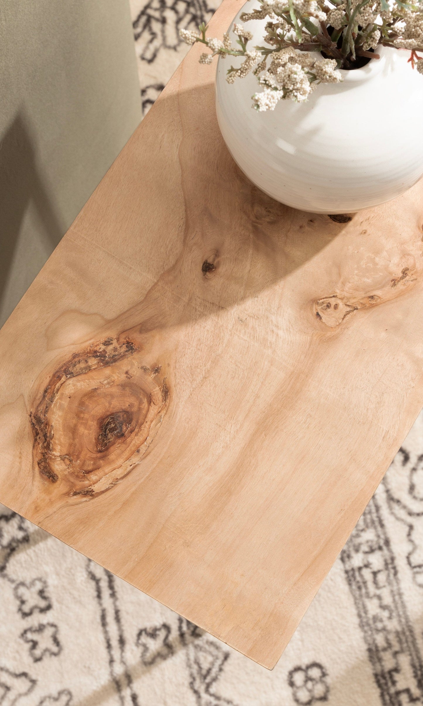 Karlsen Wood and Metal Slim Side Table