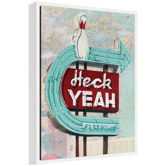 Heck Yeah by Krista V. Allenstein Framed Canvas Wall Art Print