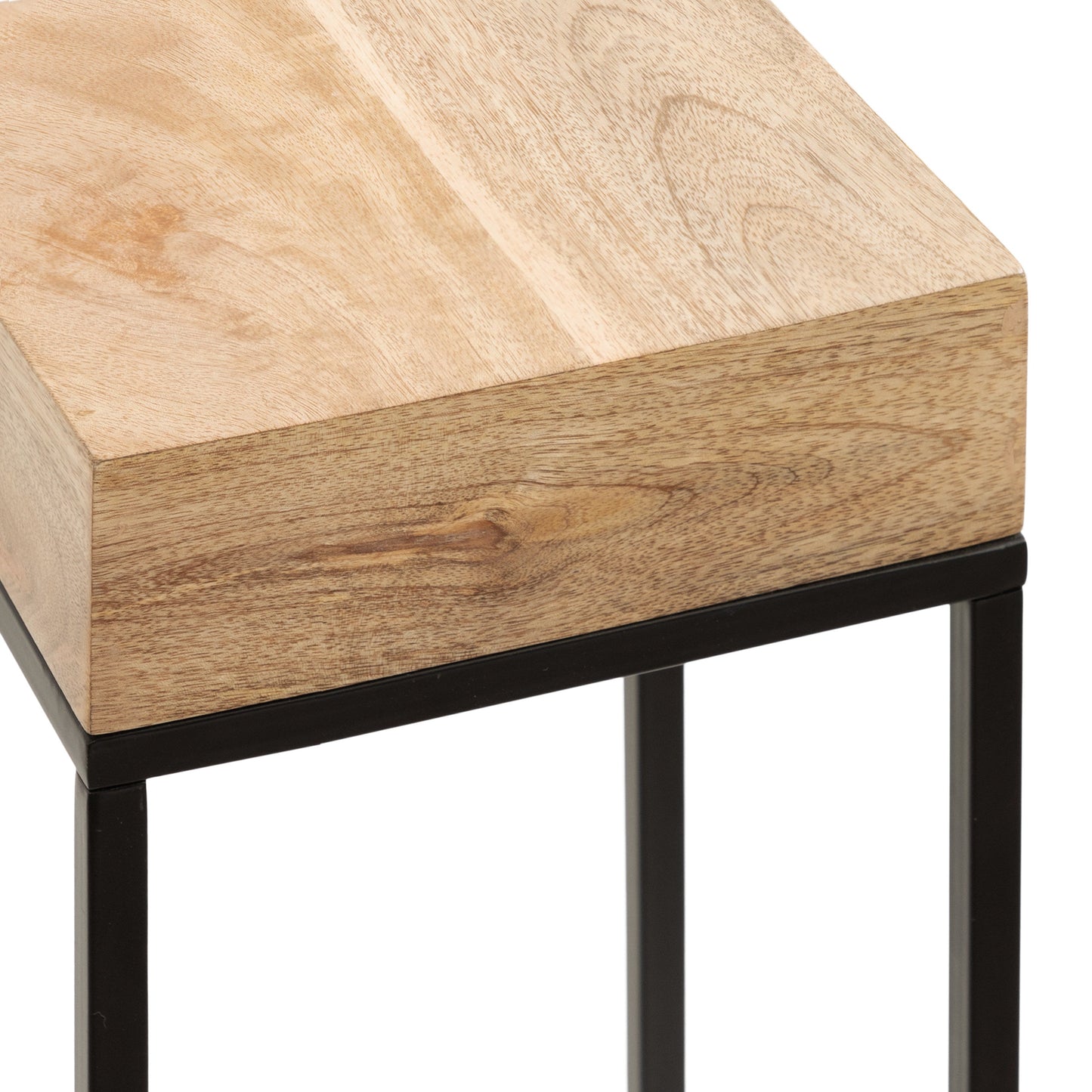 Karlsen Wood and Metal Slim Side Table