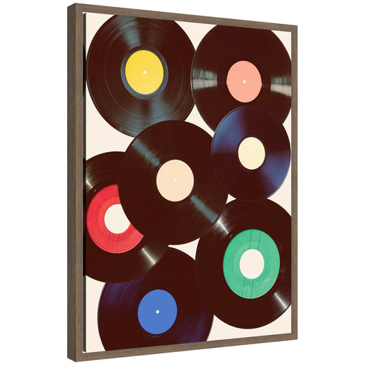 Sylvie Retro Vinyl Framed Canvas by Honey Island Studio