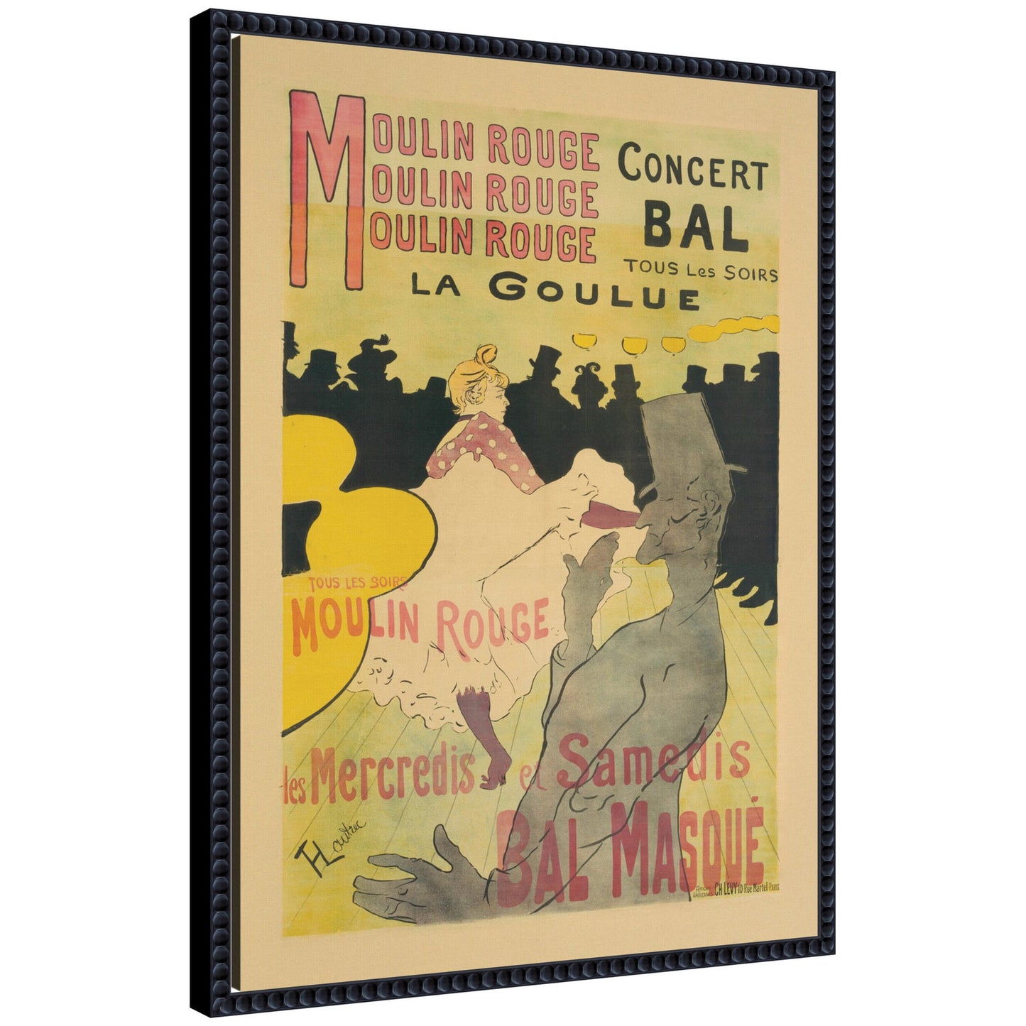 Moulin Rouge La Goulue 1891 Henri de Toulouse Lautrec by The Art Institute of Chicago Framed Canvas Wall Art Print