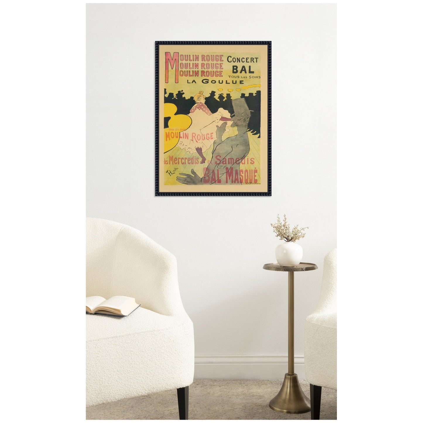 Moulin Rouge La Goulue 1891 Henri de Toulouse Lautrec by The Art Institute of Chicago Framed Canvas Wall Art Print