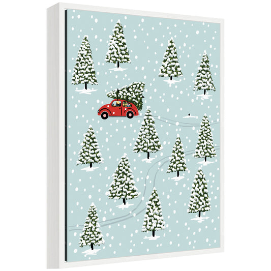 Sylvie Framed Canvas Christmas Tree Hunt by Bex Morley Design