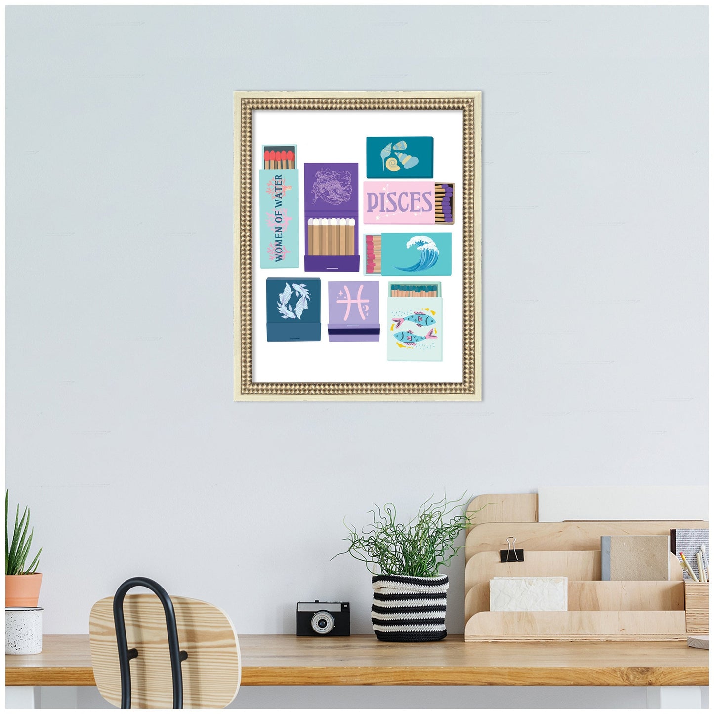 Pisces Matchbooks 14x18 FC by Megan Ryan Framed Wall Art Print
