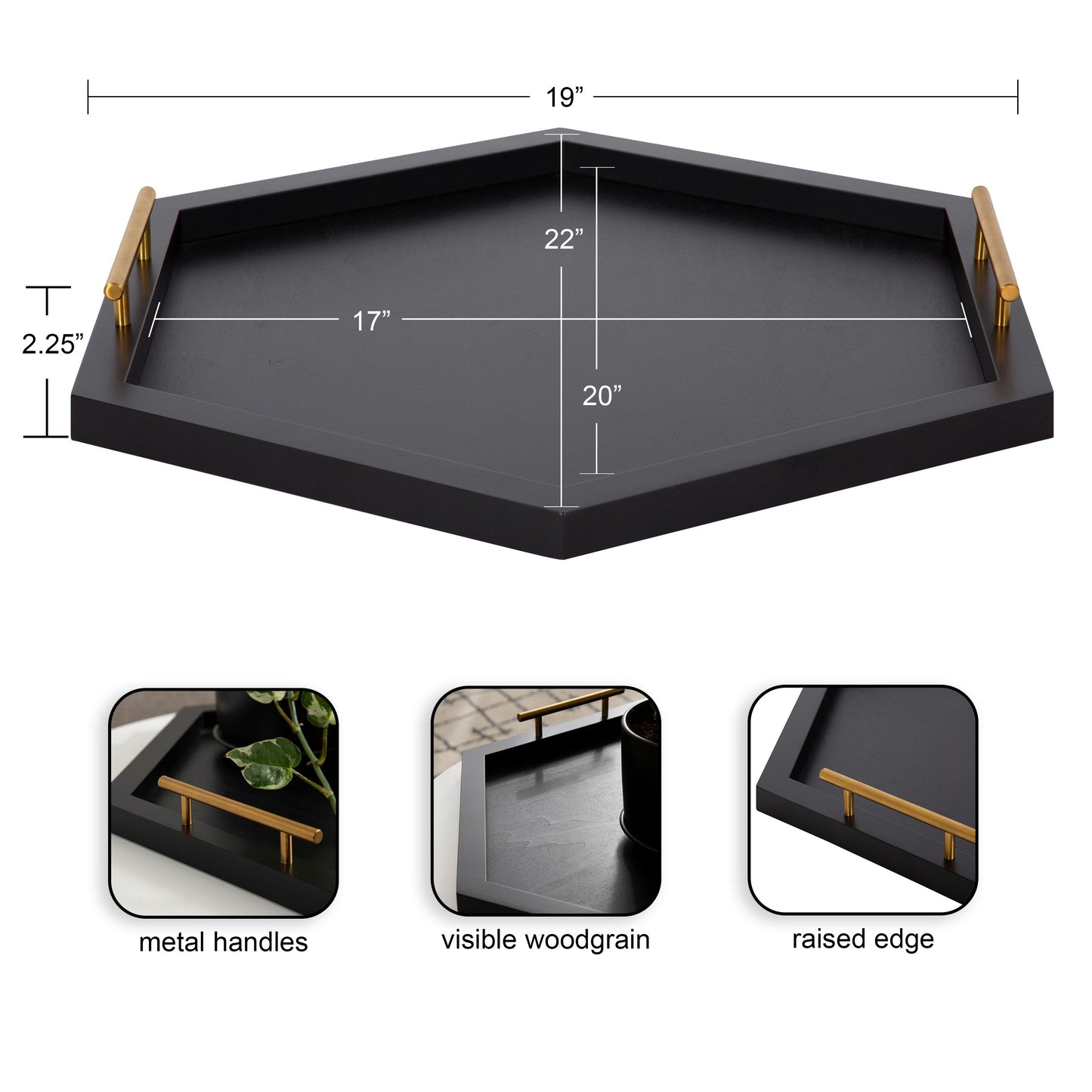 Halsey Hexagon Decorative Tray
