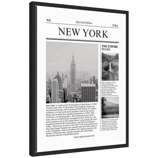 New York Article by Megan Ryan Framed Canvas Wall Art Print