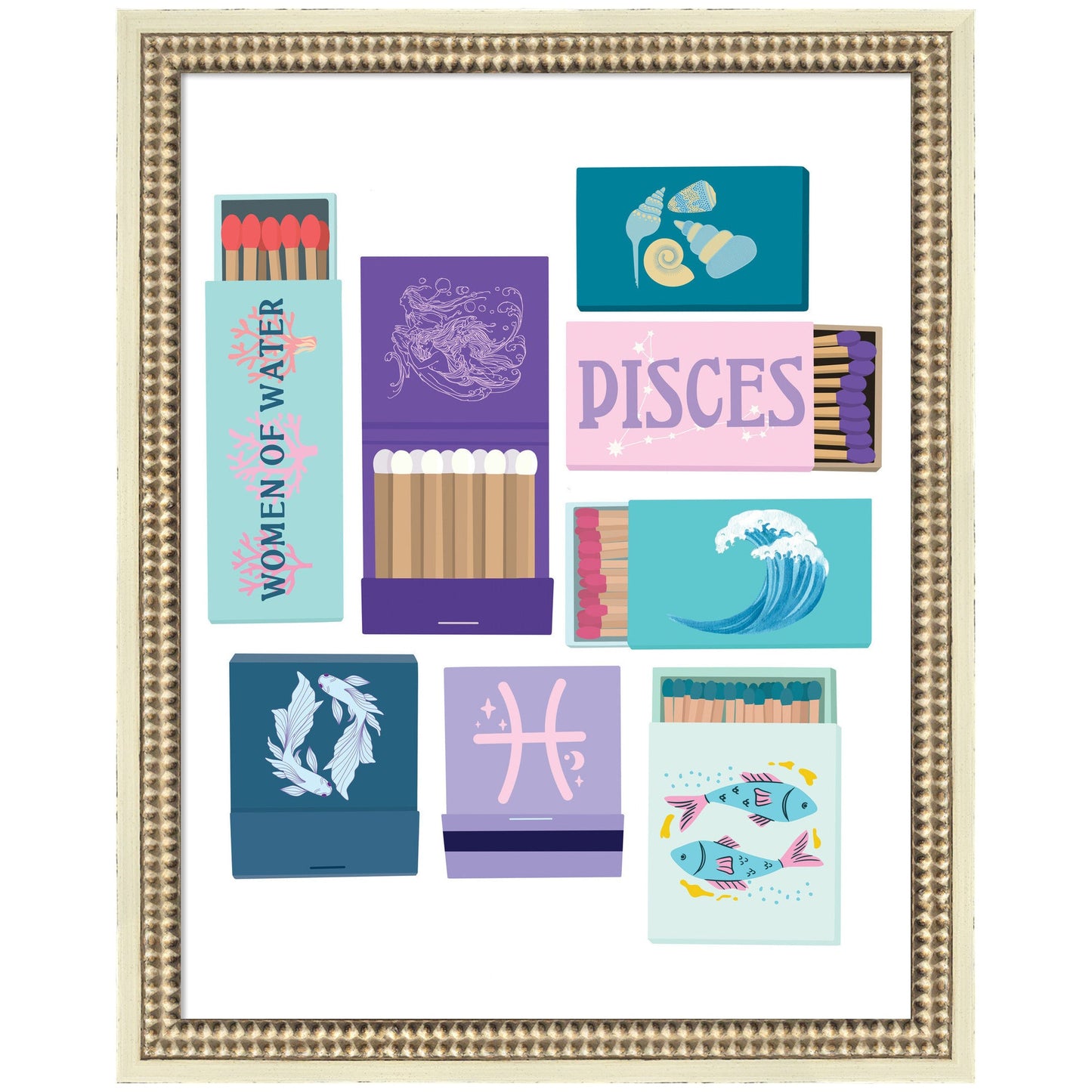 Pisces Matchbooks 14x18 FC by Megan Ryan Framed Wall Art Print
