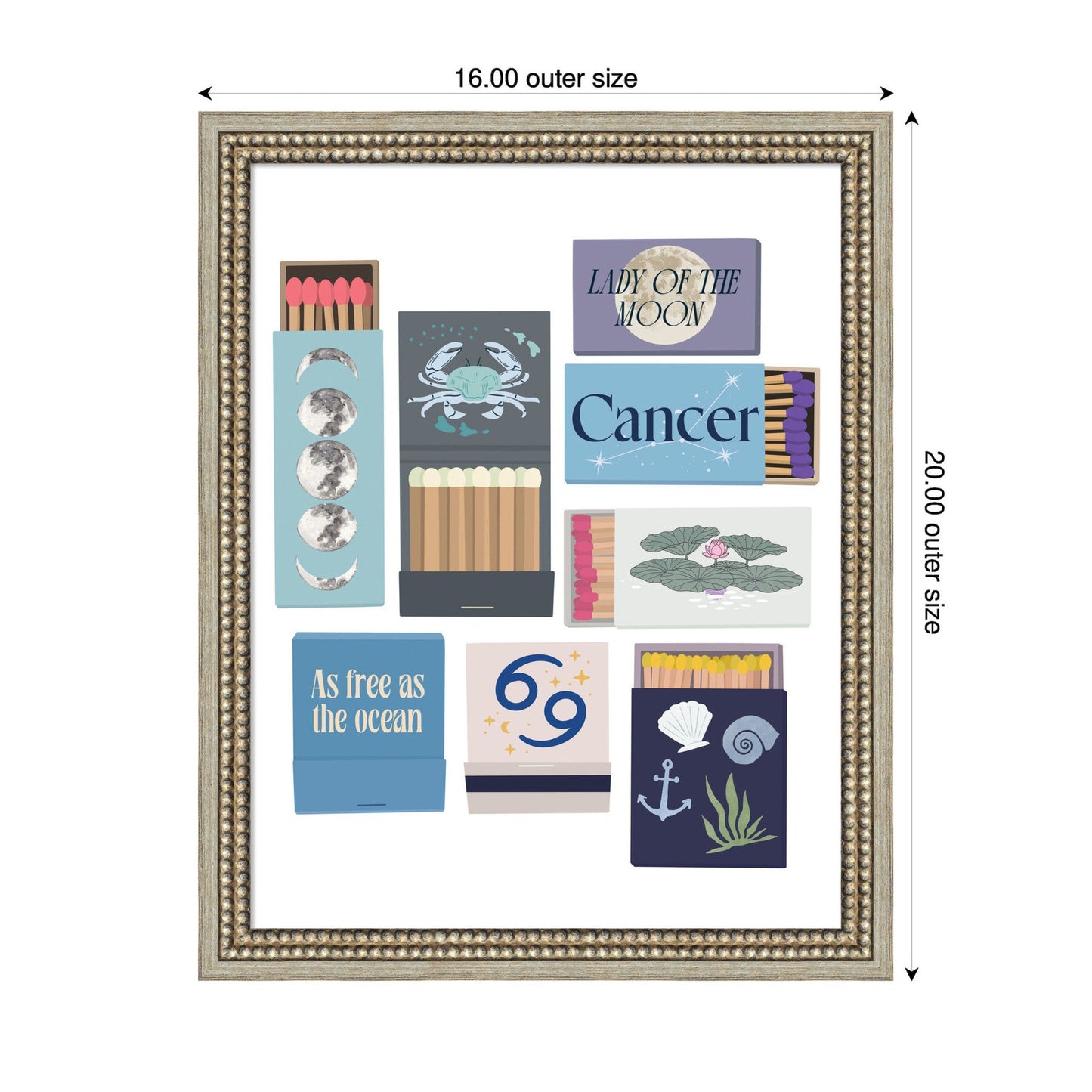 Cancer Matchbooks 14x18 FC by Megan Ryan Framed Wall Art Print