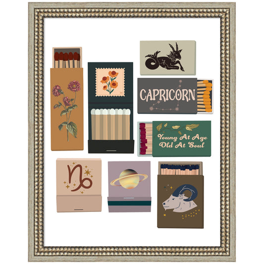 Capricorn Matchbooks 14x18 FC by Megan Ryan Framed Wall Art Print