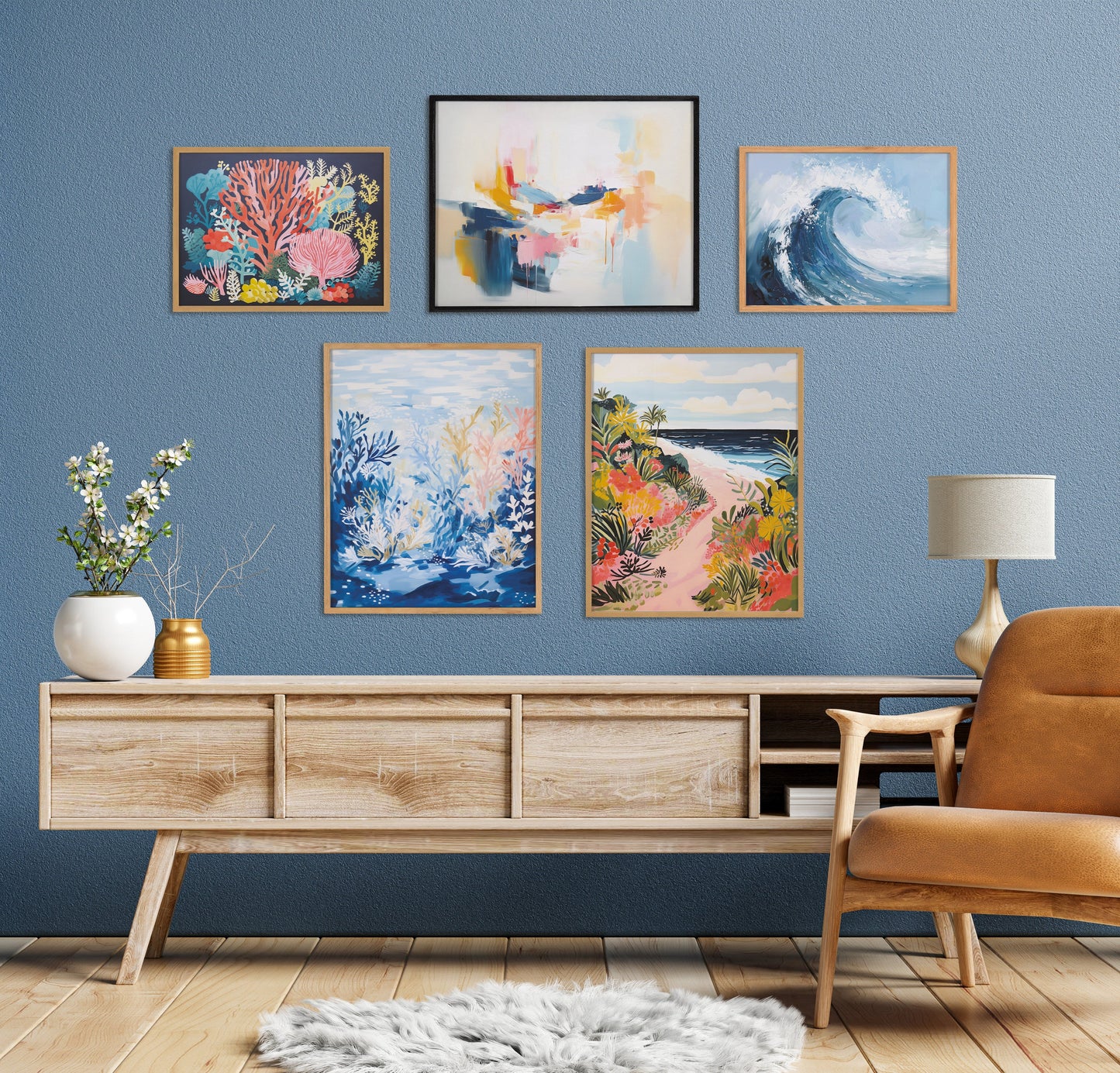 Gallery Bright Coral Underwater Ocean Print by The Creative Bunch Studio