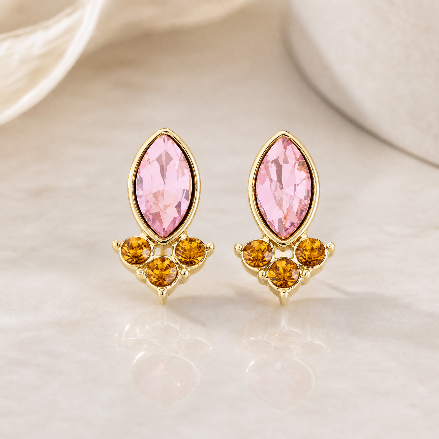 Stay Sparkly Gemstone Leather Tag Earrings