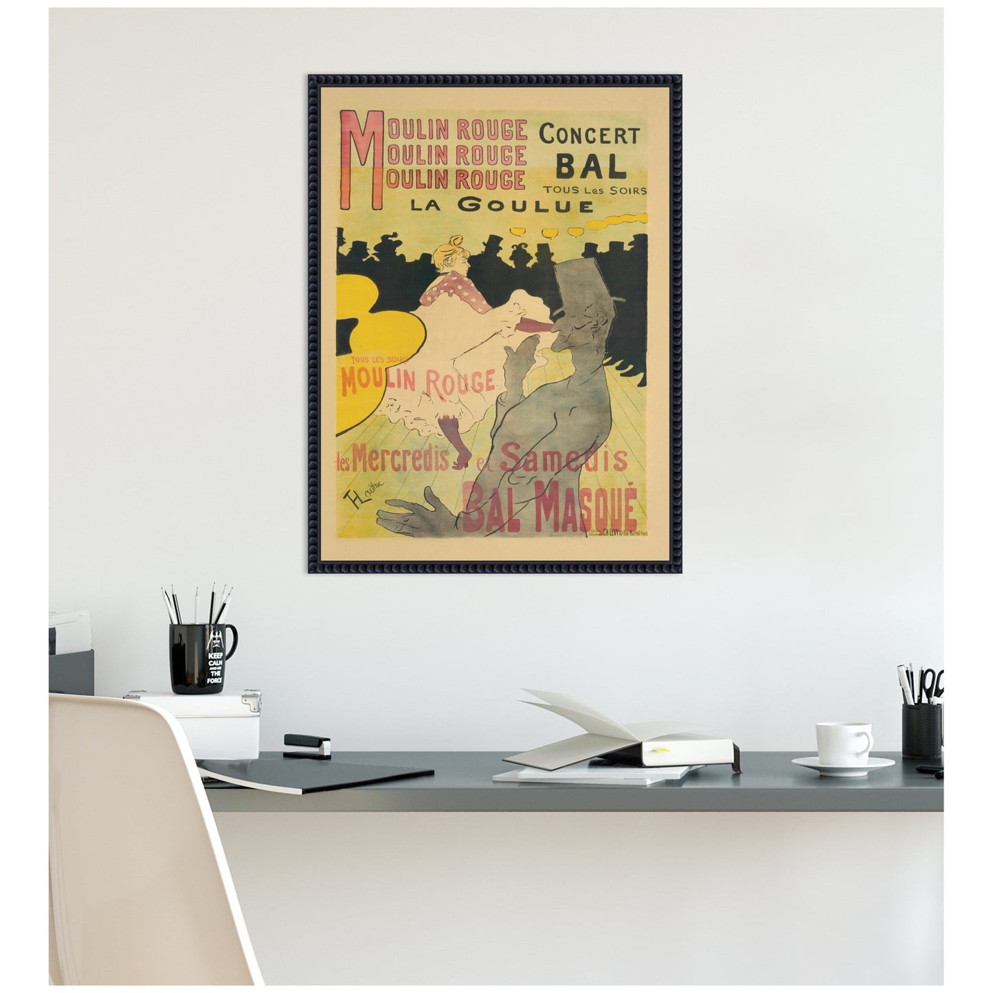 Moulin Rouge La Goulue 1891 Henri de Toulouse Lautrec by The Art Institute of Chicago Framed Canvas Wall Art Print