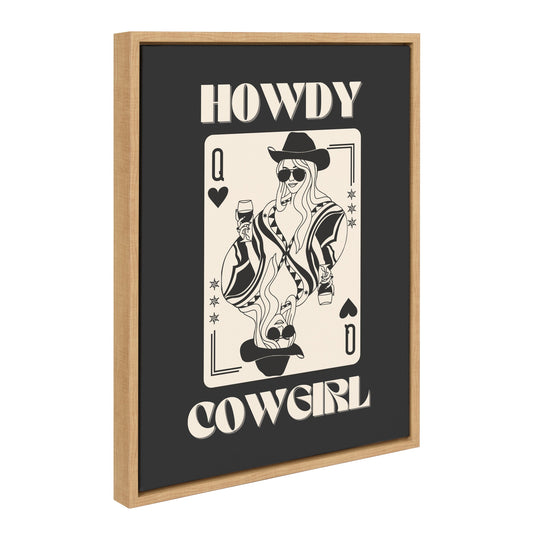 Sylvie Howdy Cowgirl Queen Framed Canvas by Honey Island Studio