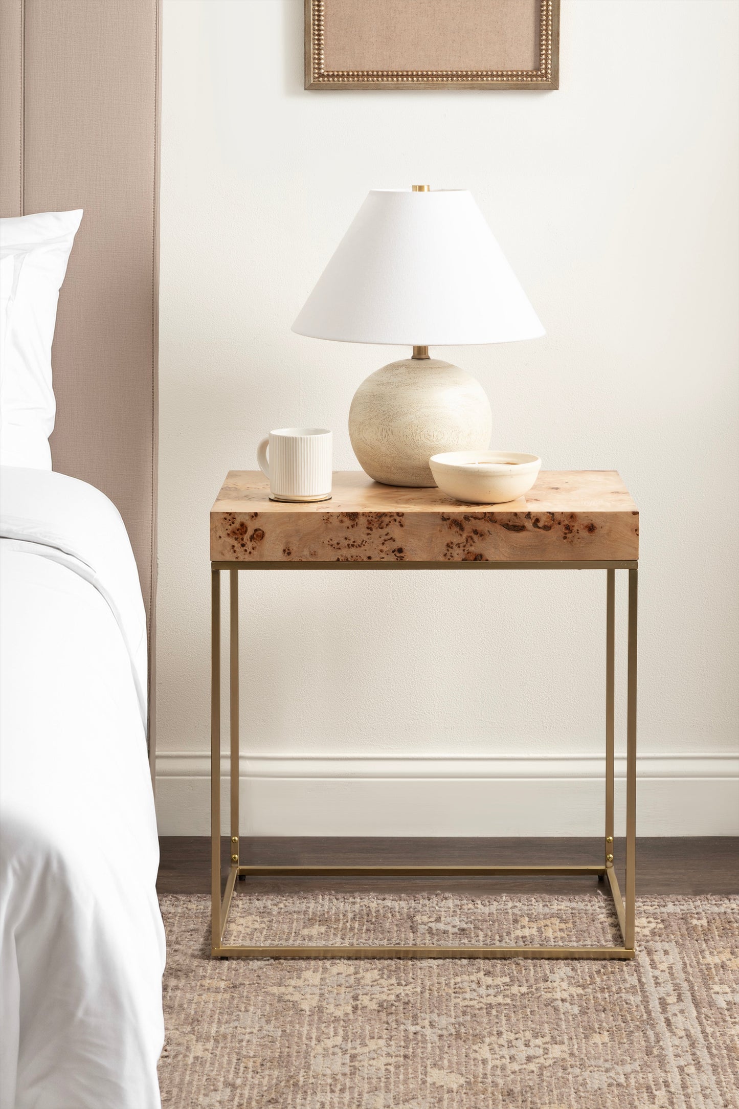 Karlsen Wood and Metal Slim Side Table