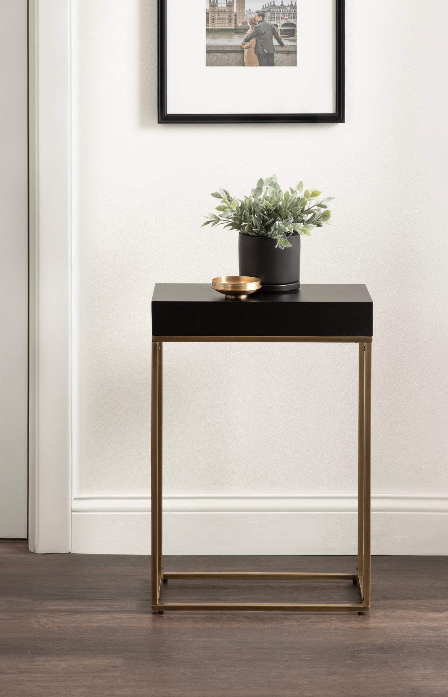 Karlsen Wood and Metal Slim Side Table