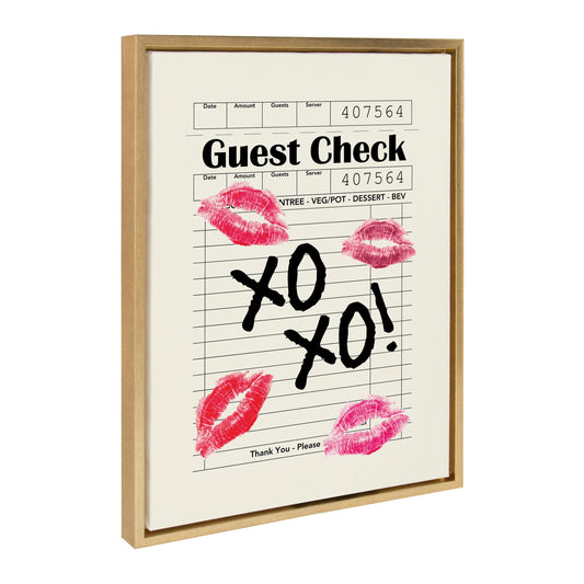 Sylvie XOXO Kisses Guest Check Framed Canvas by Alli Standefer