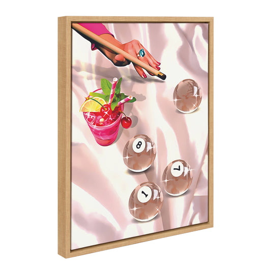 Sylvie Game Night Billiards Framed Canvas by Honey Island Studio