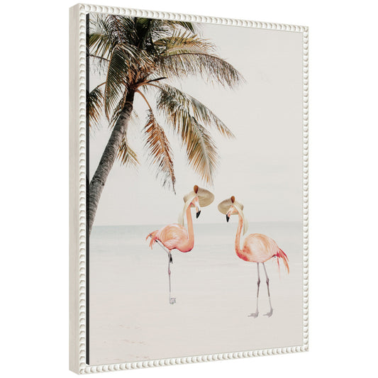 Sylvie Flamingos on Vacation Framed Canvas by July Art Prints