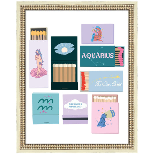 Aquarius Matchbooks 14x18 FC by Megan Ryan Framed Wall Art Print