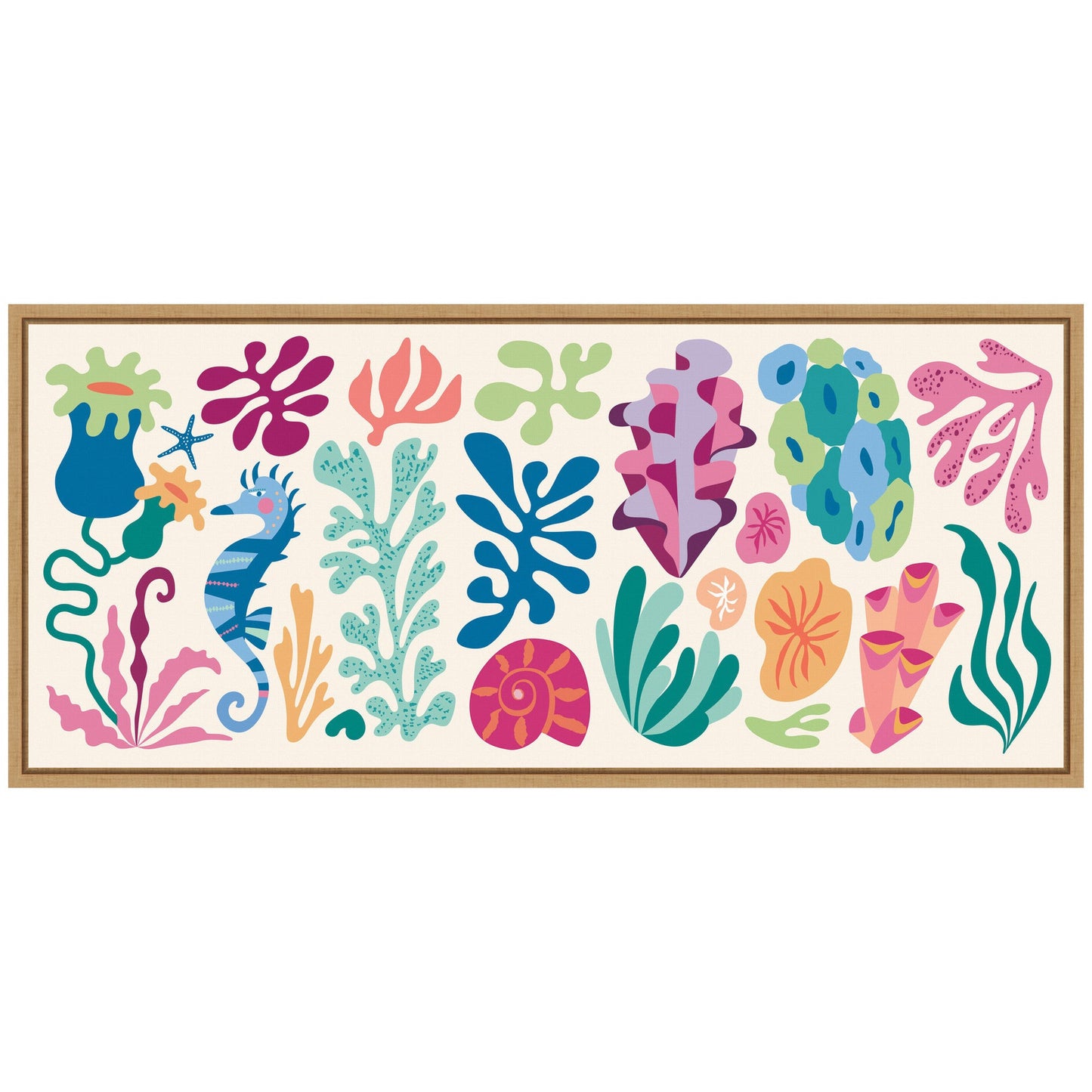 Sylvie Fun Colorful Coral Reef Framed Canvas by Rachel Lee