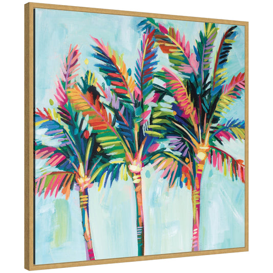 Sylvie Rainbow Coconuts Framed Canvas by Rachel Christopoulos